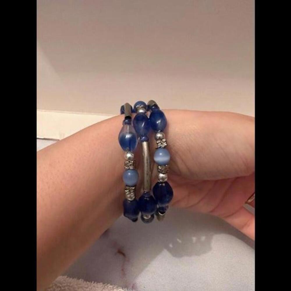 Dive into the World of Whimsy: Unique Blue Stretchy Spiral Bracelet